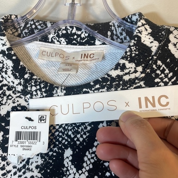 NWT. Culpos x Inc Snake Print Long Sleeve Mini Dress. XXS. - Picture 4 of 12